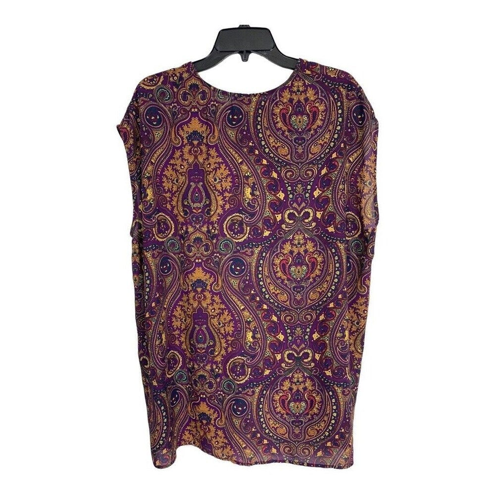 Show Me Your Mumu Womens Shirt Adult Size Small Tunic Purple Paisley Sheer Top - Picture 4 of 7